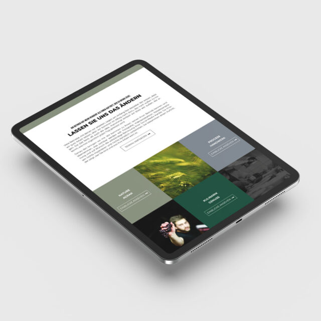 Mobile Ansicht auf einem Tablet der Website C the process